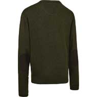 DEERHUNTER Harrington Strickpullover mit V-Ausschnitt Forest Ember Melange 1