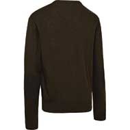 DEERHUNTER Harrington Strickpullover mit V-Ausschnitt Brown Melange 1