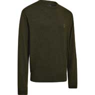 DEERHUNTER Harrington Strickpullover mit Rundhalsausschnitt Forest Ember Melange