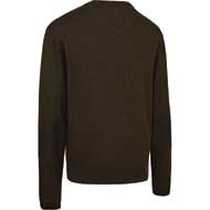 DEERHUNTER Harrington Strickpullover mit Rundhalsausschnitt Forest Brown Melange 1