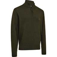 DEERHUNTER Harrington -Zip Strickpullover Forest Ember Melange