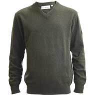 HUBERTUS Pullover V-Ausschnitt dunkeloliv