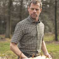 OS TRACHTEN Herren Kurzarmhemd Slim Fit oliv 4