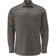 TOM COLLINS Herren Langarmhemd Slim Fit oliv