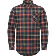 BLASER Flanellhemd Martin Herren dunkel oliv/rot kariert