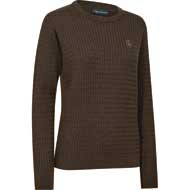DEERHUNTER Lady Harrrington Zopfmuster Strickpullover Brown Melange