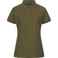 BLASER Damen Allover Polo Shirt dunkel oliv/schwarz