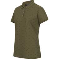 BLASER Damen Allover Polo Shirt dunkel oliv/schwarz 1