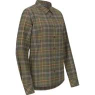 BLASER Damen Flanellbluse Juliana gr�n/offwhite/orange kariert 2
