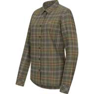 BLASER Damen Flanellbluse Juliana gr�n/offwhite/orange kariert 3