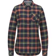 BLASER Damen Flanellbluse Martina dunkel oliv/rot