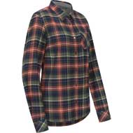 BLASER Damen Flanellbluse Martina dunkel oliv/rot 3