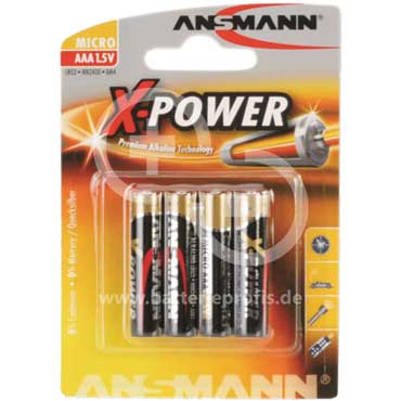 Ansmann X-Power Alkaline Batterie Micro AAA 4er Blister