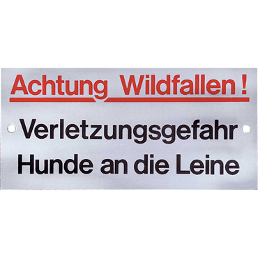 Jagdschild Achtung Wildfallen