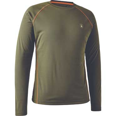 DEERHUNTER Chamois Langarm T-Shirt Forest Green