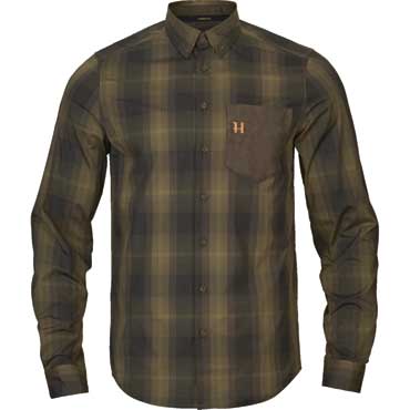HRKILA Akkan Hemd Willow green/Shadow brown