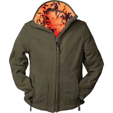 HUBERTUS Kinder Wende-Fleecejacke Pirsch oliv/orange