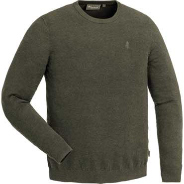 PINEWOOD Vrnamo Rundhals-Strickpullover Grn melange