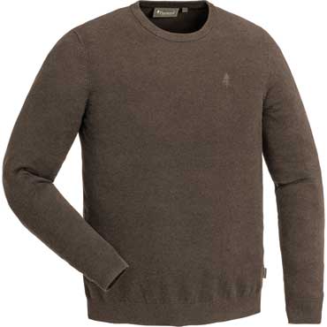 PINEWOOD Vrnamo Rundhals-Strickpullover Braun melange