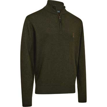 DEERHUNTER Harrington -Zip Strickpullover Forest Ember Melange