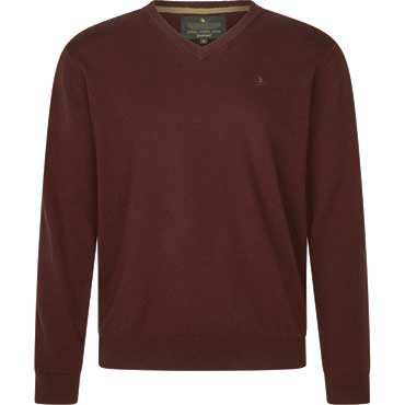SEELAND Pine Pullover mit V-Ausschnitt Merlot