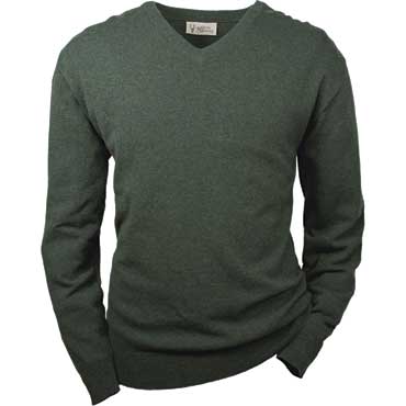 HUBERTUS Pullover V-Ausschnitt dunkeloliv