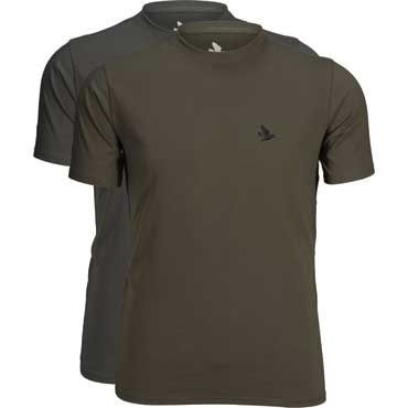 SEELAND Outdoor T-Shirt 2er-Pack Raven/Pine green