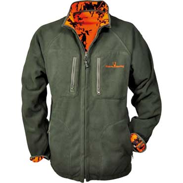 HUBERTUS Warn Wende-Fleecejacke Pirsch oliv/orange