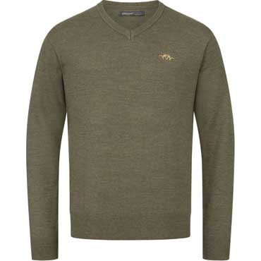 BLASER Herren Merino V-Neck Sweater Dunkel Oliv