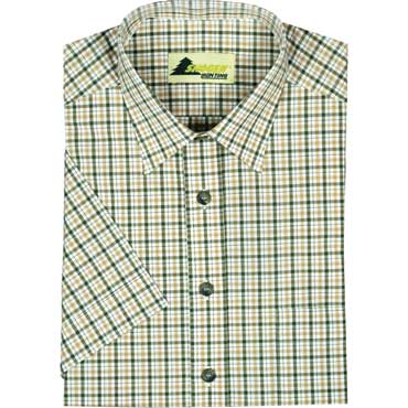 SKOGEN Herren Kurzarmhemd oliv/orange