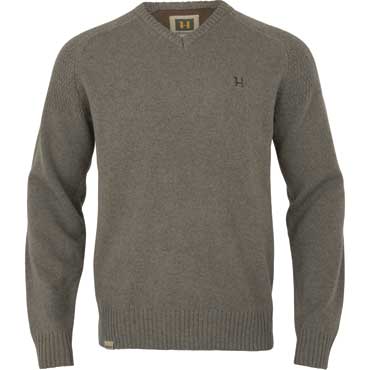 H�RKILA Vincent Merino Pullover mit V-Ausschnitt Dark sand
