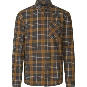 SEELAND Glen Flanellhemd Dark Brown/Camel Check