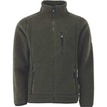 TOM COLLINS Herren Teddyfleece-Jacke oliv