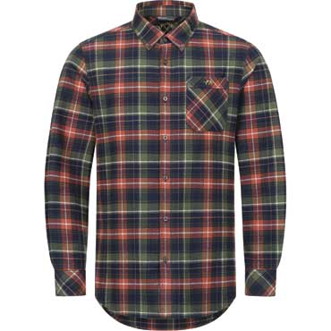 BLASER Flanellhemd Martin Herren dunkel oliv/rot kariert