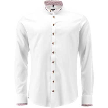 GIPFELST�RMER Herren Langarmhemd wei�-oliv
