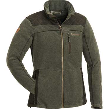 Pinewood Diana Exklusiv Damen Fleece Jacke Oliv melange/Wildlederbraun