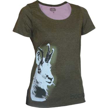  OS Trachten Damen T-Shirt Bockige Gemse oliv 