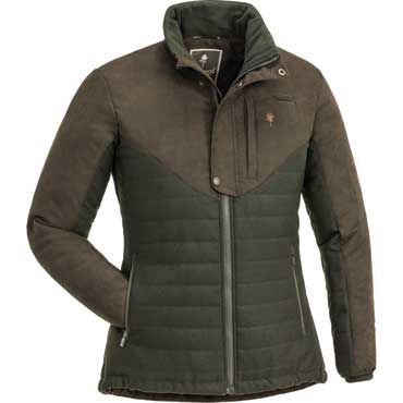 Pinewood Edmonton Exclusiv Damenjacke Moosgrn/Wildlederbraun