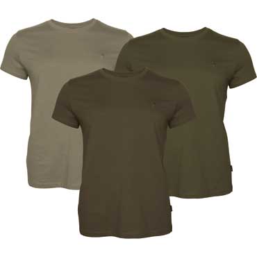 PINEWOOD 3er-Pack Damen T-Shirts Grn/Jagdbraun/Khaki