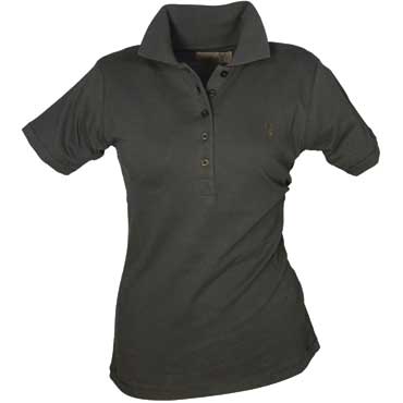 HUBERTUS Damen Kurzarm Pique-Poloshirt dunkeloliv