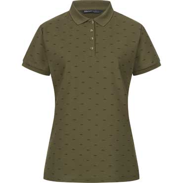 BLASER Damen Allover Polo Shirt dunkel oliv/schwarz