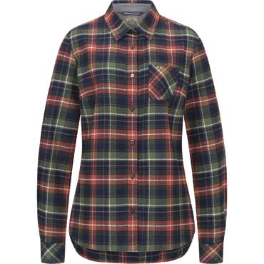 BLASER Damen Flanellbluse Martina dunkel oliv/rot