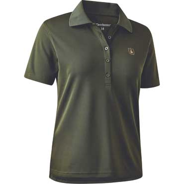 DEERHUNTEER Lady Climate Polo Shirt mit 37.5 Technology Forest Ember