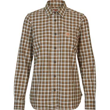 HRKILA Fjell Bluse Women Dark olive check