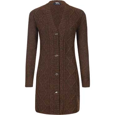 JAGDHUND Damen Strickmantel Krumau braun