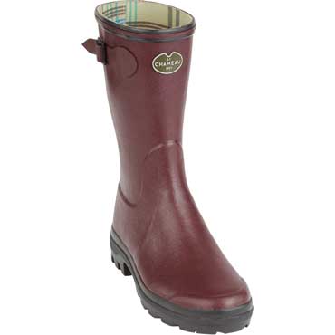 LE CHAMEAU Giverny Bottillon Damenstiefel wadenhoch mit Jerseyfutter cherry