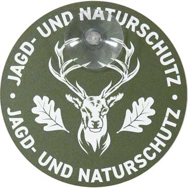 WILDE HILDE Autoschild rund mit Saugnapf Jagd & Naturschutz Hirsch II