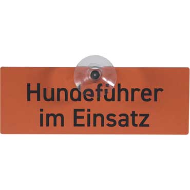 WILDE HILDE Autoschild mit Saugnapf  ''Hundefhrer im Einsatz''