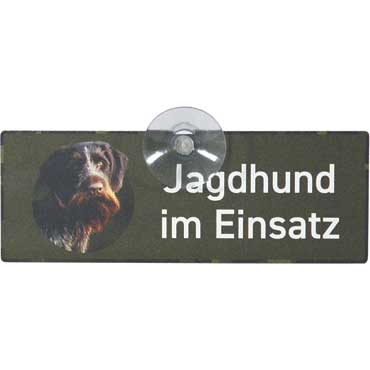 WILDE HILDE Autoschild mit Saugnapf  ''Deutsch Drahthaar''