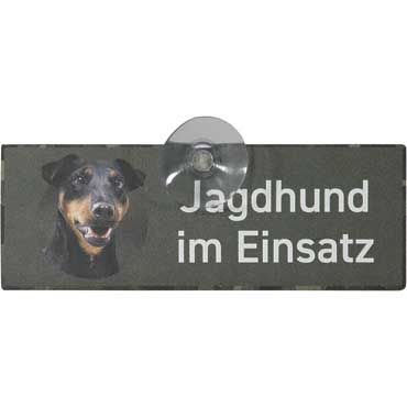 WILDE HILDE Autoschild mit Saugnapf ''Terrier''